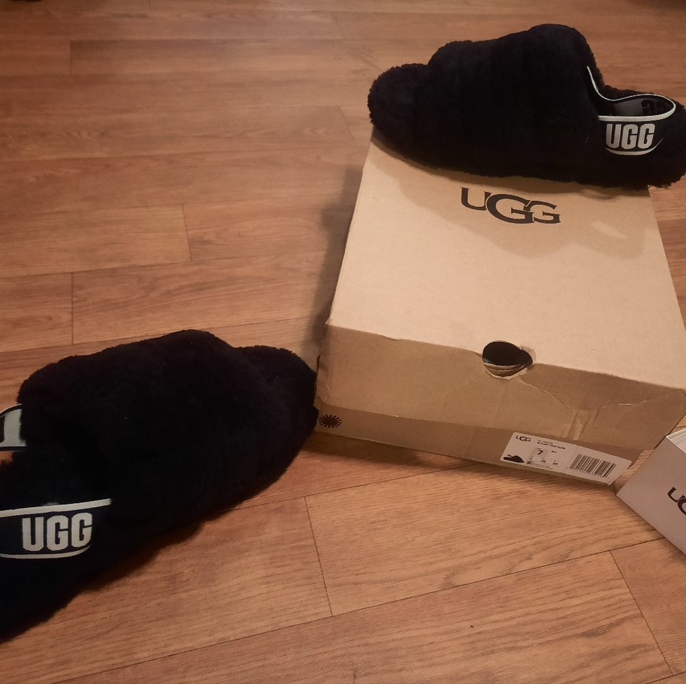 SOLD UGG Fluff Yeah Slides,Size 7-8,